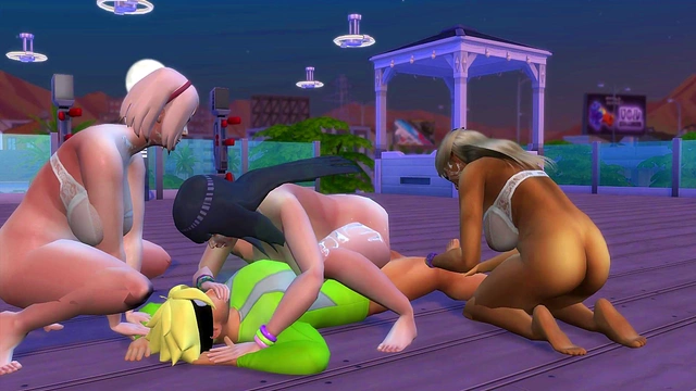 BBW Naruto Threesome – Milk-Filled Anal Fun With Sakura, Hinata, and Tsunade