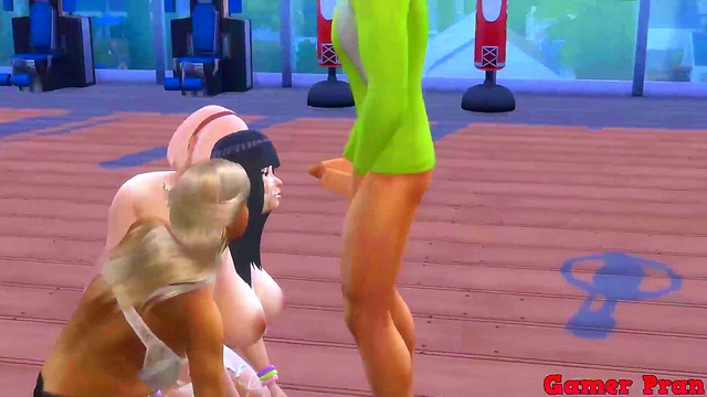 BBW Naruto Threesome – Milk-Filled Anal Fun With Sakura, Hinata, and Tsunade