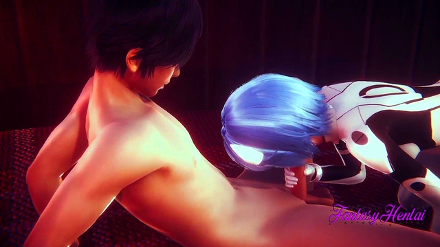 Rei Ayanami Sucks & Fucks Shinji in Evangelion 3D Hentai Uncensored Creampie