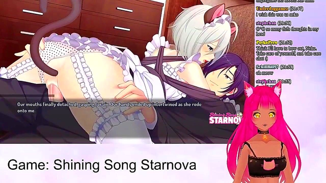 Lewd VTuber Neko Enjoying Hardcore Anime Action in Shining Song Starnova