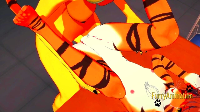 Dog Futa & TigerGirl Suck Dick Before Wild 3D Hentai Creampie Action