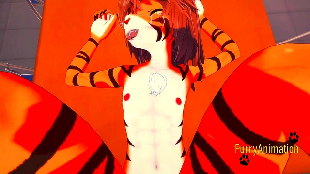 Dog Futa & TigerGirl Suck Dick Before Wild 3D Hentai Creampie Action