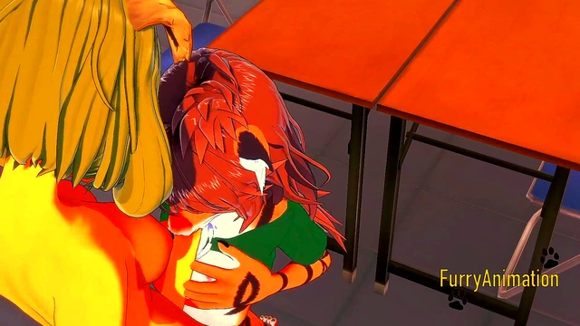 Dog Futa & TigerGirl Suck Dick Before Wild 3D Hentai Creampie Action