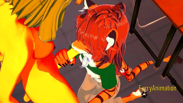 Dog Futa & TigerGirl Suck Dick Before Wild 3D Hentai Creampie Action