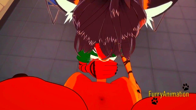 Dog Futa & TigerGirl Suck Dick Before Wild 3D Hentai Creampie Action