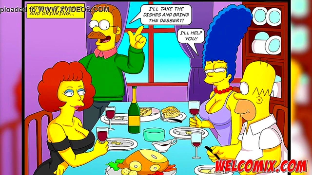 Horny Neighbors Swap Wives for Cuckold Fun in Simpsons Style Hentai
