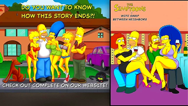Horny Neighbors Swap Wives for Cuckold Fun in Simpsons Style Hentai