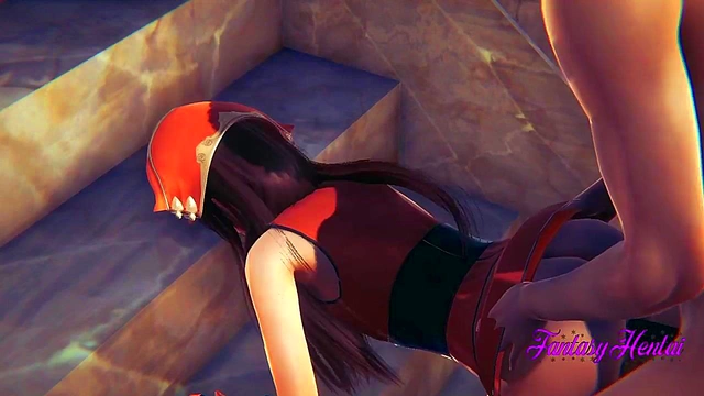 May from Guilty Gear Gets Fucked in Stairs for 3D Hentai Creampie Cumshot