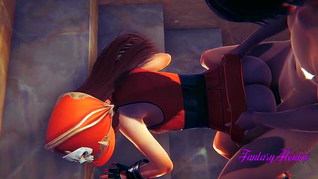 May from Guilty Gear Gets Fucked in Stairs for 3D Hentai Creampie Cumshot