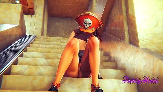 May from Guilty Gear Gets Fucked in Stairs for 3D Hentai Creampie Cumshot