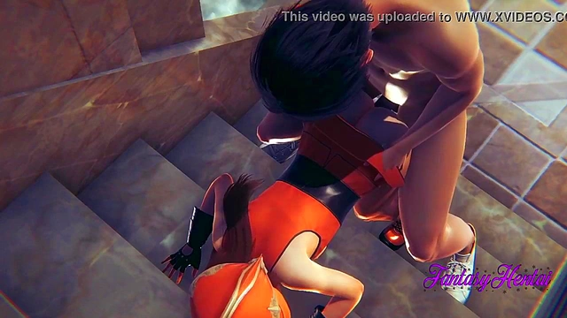 May from Guilty Gear Gets Fucked in Stairs for 3D Hentai Creampie Cumshot