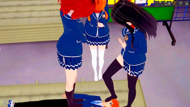 Mean Anime Girls Dominate With Pussy-Licking, Rimming & Foot-Fetish Fun