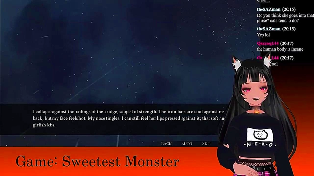 Petite VTuber LewdNeko Plays Sweet Monster Game With Anime Sex Scenes