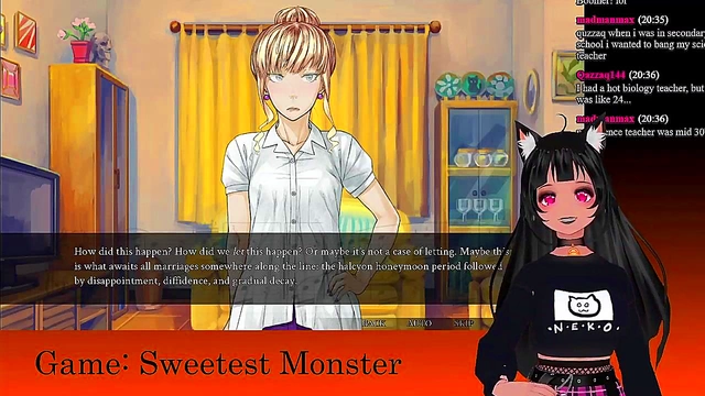 Petite VTuber LewdNeko Plays Sweet Monster Game With Anime Sex Scenes