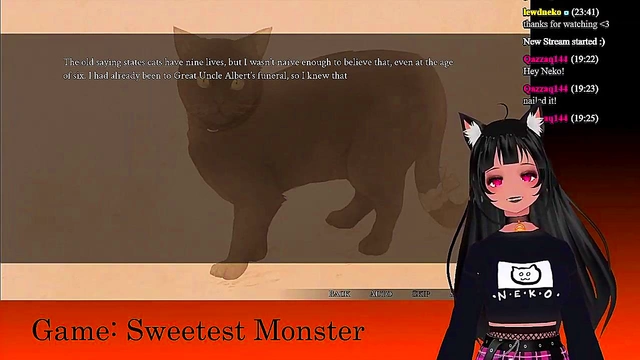 Petite VTuber LewdNeko Plays Sweet Monster Game With Anime Sex Scenes