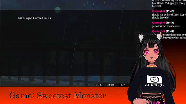 Petite VTuber LewdNeko Plays Sweet Monster Game With Anime Sex Scenes