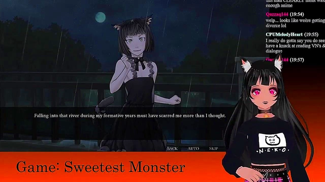 Petite VTuber LewdNeko Plays Sweet Monster Game With Anime Sex Scenes