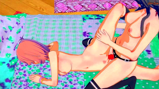 Cute Oregairu Lesbians Yukinoshita & Yuigahama Strapon Fuck Until Orgasm
