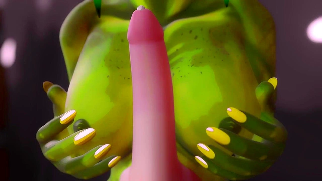 Green-Skinned Goblin Chick Gets Fucked Hard for Creamy Swallow & Handjob Rub Off