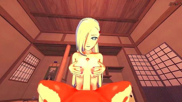 Doggystyle POV Fuck With Hot Blonde Ino Yamanaka for Creampie Orgasm