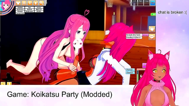 Lewd VTuber Neko’s Koikatu Party Gameplay - Blowjob, Titjob & Creampie