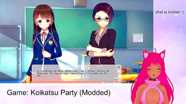 Lewd VTuber Neko’s Koikatu Party Gameplay - Blowjob, Titjob & Creampie
