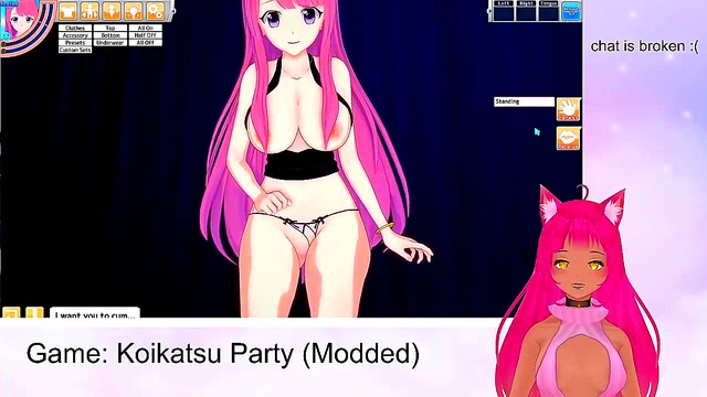 Lewd VTuber Neko’s Koikatu Party Gameplay - Blowjob, Titjob & Creampie