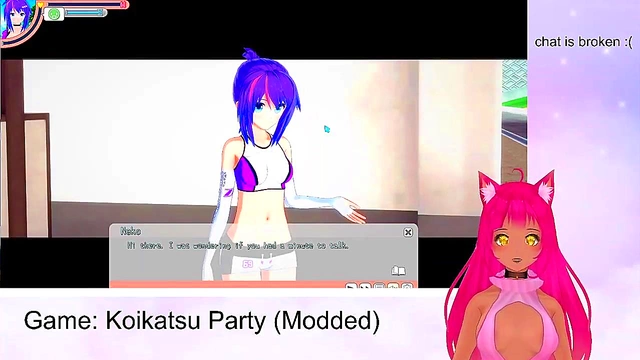 Lewd VTuber Neko’s Koikatu Party Gameplay - Blowjob, Titjob & Creampie