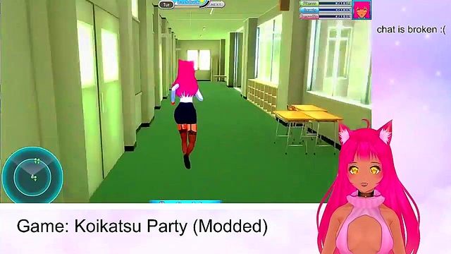 Lewd VTuber Neko’s Koikatu Party Gameplay - Blowjob, Titjob & Creampie