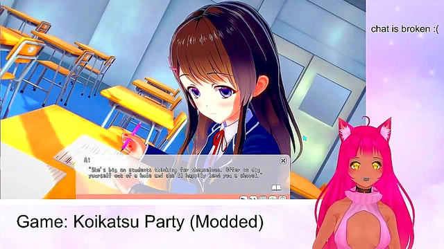 Lewd VTuber Neko’s Koikatu Party Gameplay - Blowjob, Titjob & Creampie