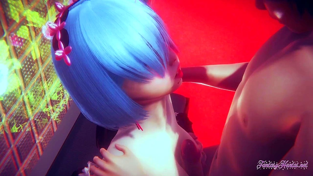 Rem Gives Amazing POV Blowjob & Boobjob Ending in Uncensored Creampie