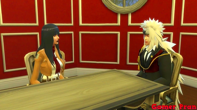 Hinata's Bouncy Boobs Tempt Jiraiya in Naruto Hentai Group Scene