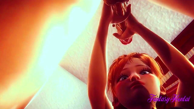 Anna from Frozen Gives Handjob & Blowjob Before Wild Hentai Fucking Creampie