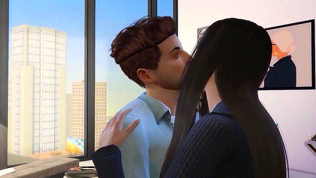 Handsome Guy Fucks Anime Secretary in Passionate 3D Office Cunt Licking Session