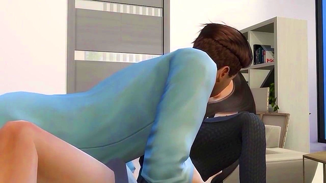 Handsome Guy Fucks Anime Secretary in Passionate 3D Office Cunt Licking Session
