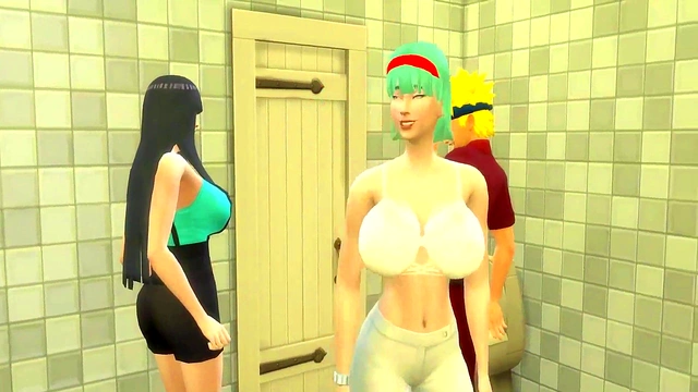 Naruto Locked With Hinata & Sakura for steaming Threesome Action & Cuckold Fun