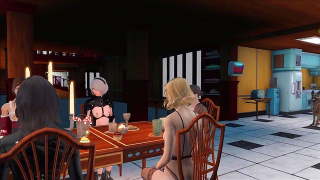 Cute Brunette Anime Chick Dressed Up for Fallout 4 Christmas Fashion Fun