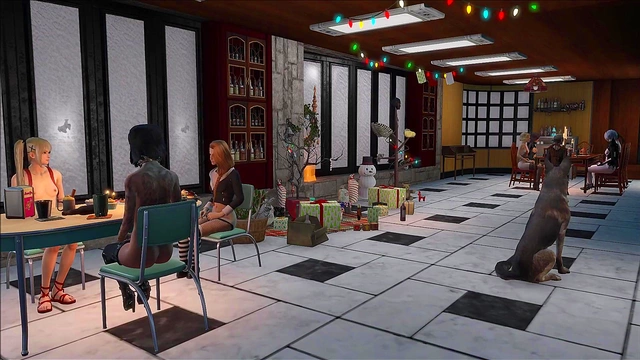 Cute Brunette Anime Chick Dressed Up for Fallout 4 Christmas Fashion Fun