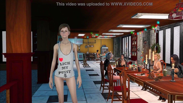 Cute Brunette Anime Chick Dressed Up for Fallout 4 Christmas Fashion Fun