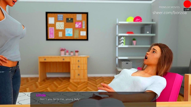 Stepsister Masturbates On Webcam Nearly Caught By Mom In 3D Porn