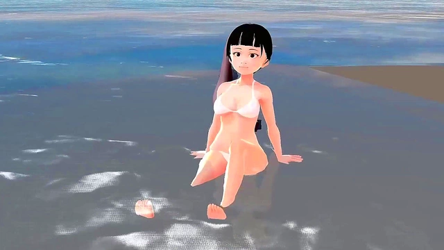 Honda Cocoa Anime Babe Introduces Herself Seductively in White Bikini