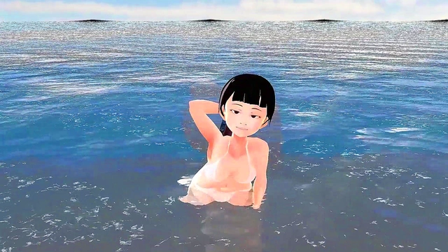 Honda Cocoa Anime Babe Introduces Herself Seductively in White Bikini