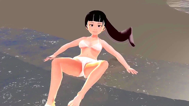 Honda Cocoa Anime Babe Introduces Herself Seductively in White Bikini