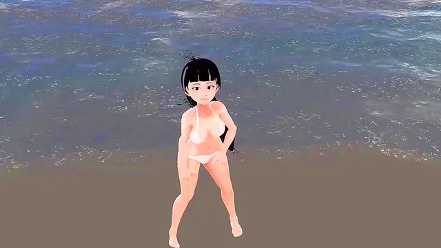 Honda Cocoa Anime Babe Introduces Herself Seductively in White Bikini