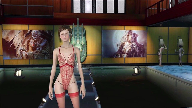 Sexy Brunette Shows Off Fallout 4 Fashion With 3D Hentai Action