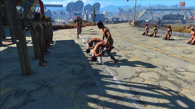 Hentai Anime SlaveGirl Bound and Fucked in Fallout 4 Style Prison Scene