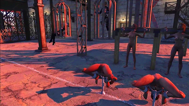 Hentai Anime SlaveGirl Bound and Fucked in Fallout 4 Style Prison Scene