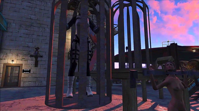 Hentai Anime SlaveGirl Bound and Fucked in Fallout 4 Style Prison Scene