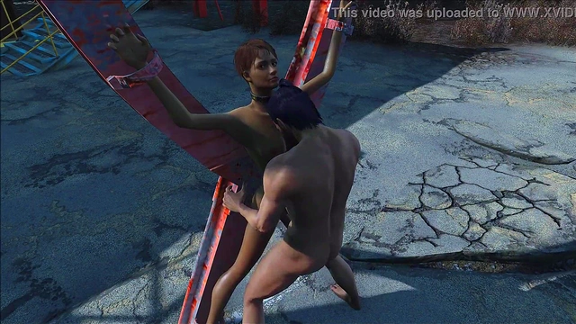 Hentai Anime SlaveGirl Bound and Fucked in Fallout 4 Style Prison Scene