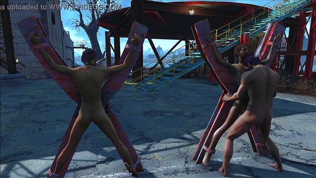 Hentai Anime SlaveGirl Bound and Fucked in Fallout 4 Style Prison Scene